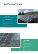 Our Previous Projects Solar Proposal Template One Pager Sample Example Document