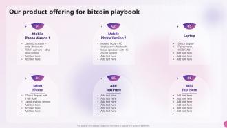 Our Product Offering For Bitcoin Playbook Decentralized Money Investment Playbook
