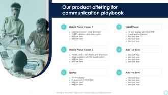Our Product Offering For Communication Playbook Internal Communication Guide