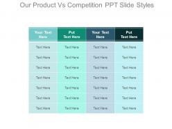 Our product vs competition ppt slide styles