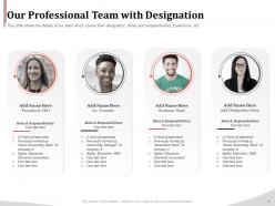 Our professional team with designation ppt demonstration
