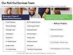 Our roll out services team writer ppt powerpoint presentation styles rules