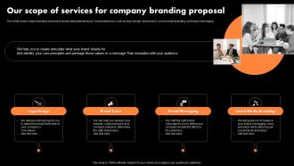 Our Scope Of Services For Company Branding Proposal Ppt Show Templates