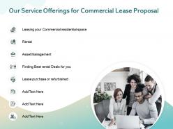 Our service offerings for commercial lease proposal ppt powerpoint presentation infographics slides