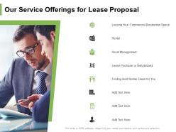 Our service offerings for lease proposal ppt powerpoint presentation layouts designs