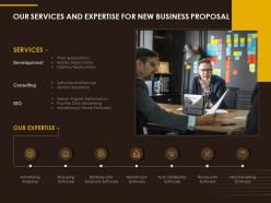 Our services and expertise for new business proposal ppt styles