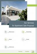 Our Services For Apartment Sale Proposal One Pager Sample Example Document