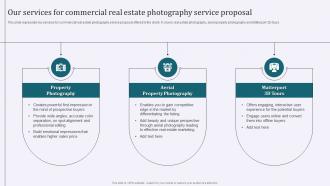 Our Services For Commercial Real Estate Photography Service Proposal