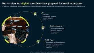 Our Services For Digital Transformation Proposal For Small Enterprises Ppt Brochure