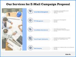 Our services for e mail campaign proposal ppt powerpoint presentation example