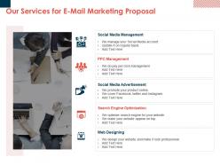 Our services for e mail marketing proposal ppt powerpoint presentation visuals