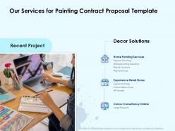 Our services for painting contract proposal template ppt powerpoint background