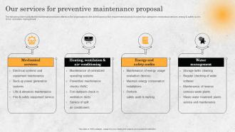 Our Services For Preventive Maintenance Proposal Ppt Ideas Background Image