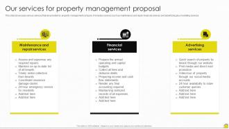 Our Services For Property Management Proposal Ppt Powerpoint Presentation File Outfit