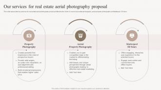 Our Services For Real Estate Aerial Photography Proposal Ppt Designs