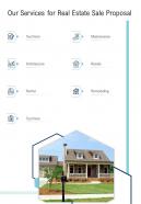 Our Services For Real Estate Sale Proposal One Pager Sample Example Document