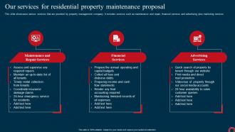Our Services For Residential Property Maintenance Proposal Ppt Rules