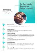 Our Services For Responsive Design Proposal One Pager Sample Example Document