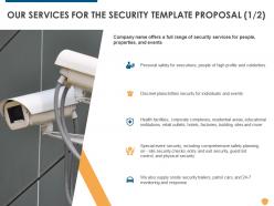 Our services for the security template proposal ppt powerpoint presentation professional display
