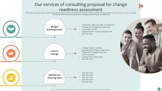 Our Services Of Consulting Proposal For Change Readiness Assessment Ppt File Example File