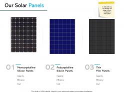 Our solar panels ppt powerpoint presentation icon background images