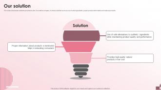 Our Solution Beauty Products Company Investment Funding Elevator Pitch Deck