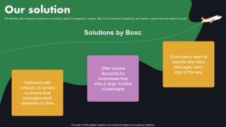 Our Solution Boxc Investor Funding Elevator Pitch Deck