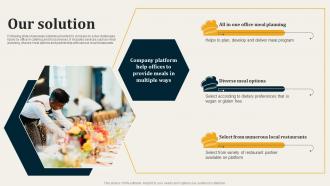 Our Solution Catering Services Startup Fund Elevator Presentation