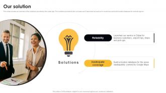 Our Solution Digital Cab Service Seed Fund Raising Pitch Deck