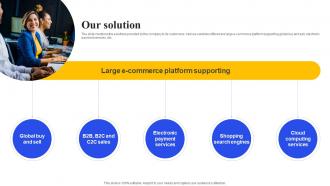 Our Solution E Commerce Shopping Platform Investor Funding Elevator Pitch Deck