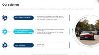 Our Solution General Motors Investor Funding Elevator Pitch Deck