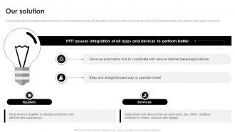 Our Solution IFTTT Investor Funding Elevator Pitch Deck