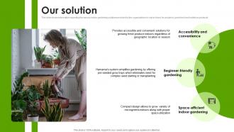 Our Solution Indoor Gardening Systems Developing Company Fundraising Pitch Deck