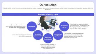 Our Solution Loom Investor Funding Elevator Pitch Deck