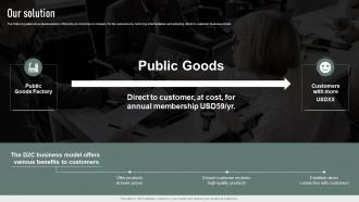 Our Solution Public Goods Investor Funding Elevator Pitch Deck