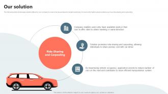 Our Solution Shared Car Service Capital Raising Pitch Deck
