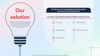 Our Solution Shoelace Investor Funding Elevator Pitch Deck