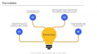Our Solution Social Media Network Investor Funding Elevator Pitch Deck