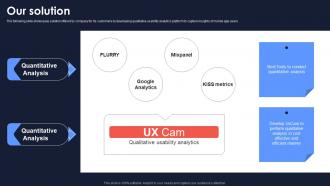 Our Solution Uxcam Investor Funding Elevator Pitch Deck