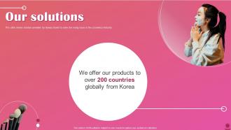 Our Solutions Cosmetics Brand Fundraising Pitch Deck