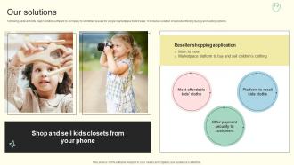 Our Solutions Kid Collection Investor Funding Elevator Pitch Deck