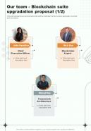 Our Team Blockchain Suite Upgradation One Pager Sample Example Document