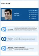 Our Team Consulting Proposal One Pager Sample Example Document