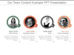 Our team content example ppt presentation
