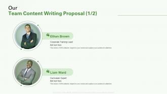 Our team content writing proposal brown ppt diagrams
