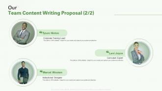 Our team content writing proposal ppt themes