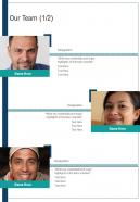 Our Team Creative Service Proposal One Pager Sample Example Document