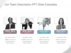 Our team description ppt slide examples