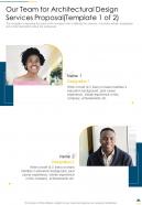 Our Team For Architectural Design Services Proposal One Pager Sample Example Document