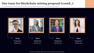 Our Team For Blockchain Mining Proposal Ppt Gallery Infographic Template Informative Content Ready